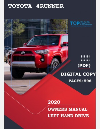 toyota 4runner 2020 owners manual
